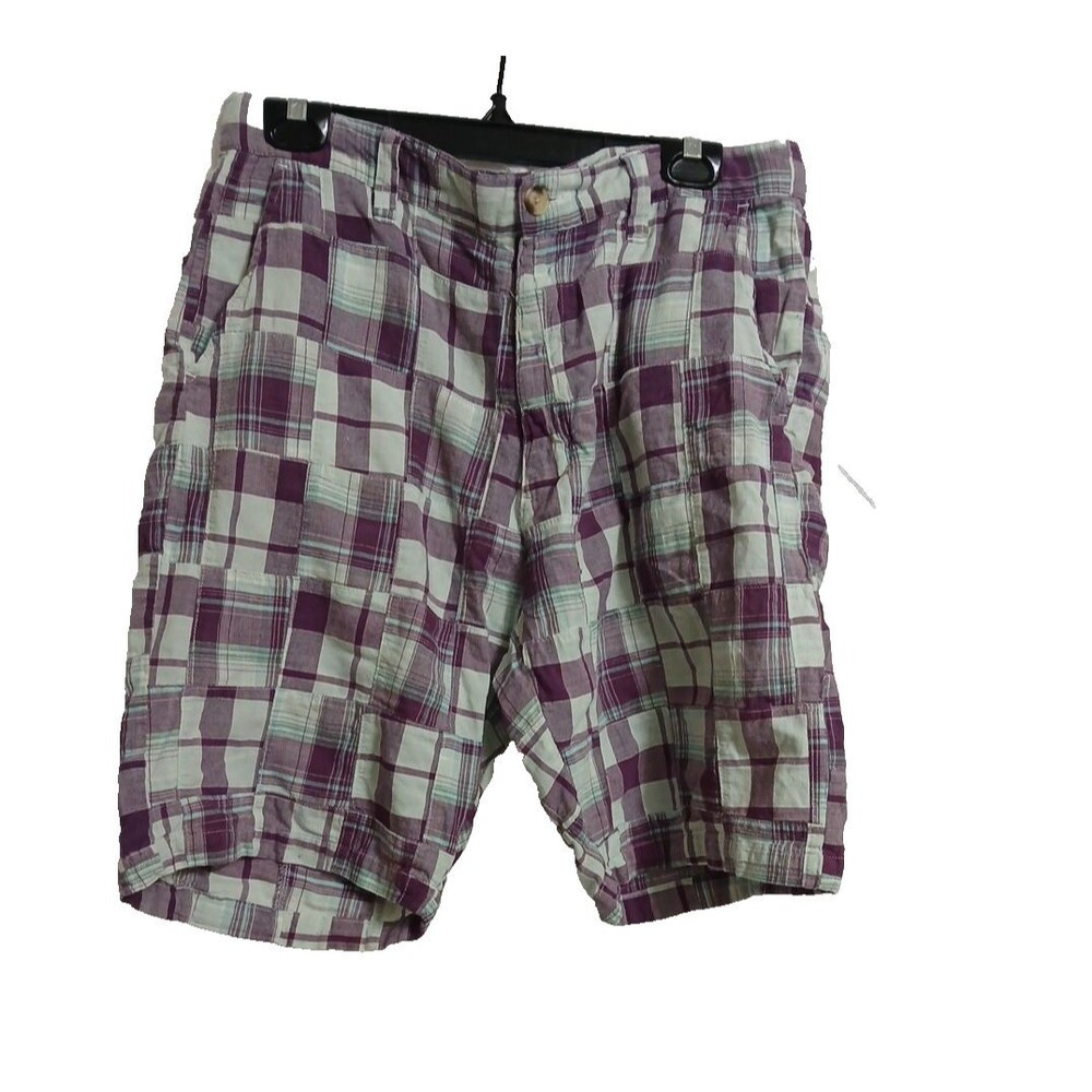 Siegfried Patchwork Shorts Madras Plaid Mens Sz 34 Casual Golf